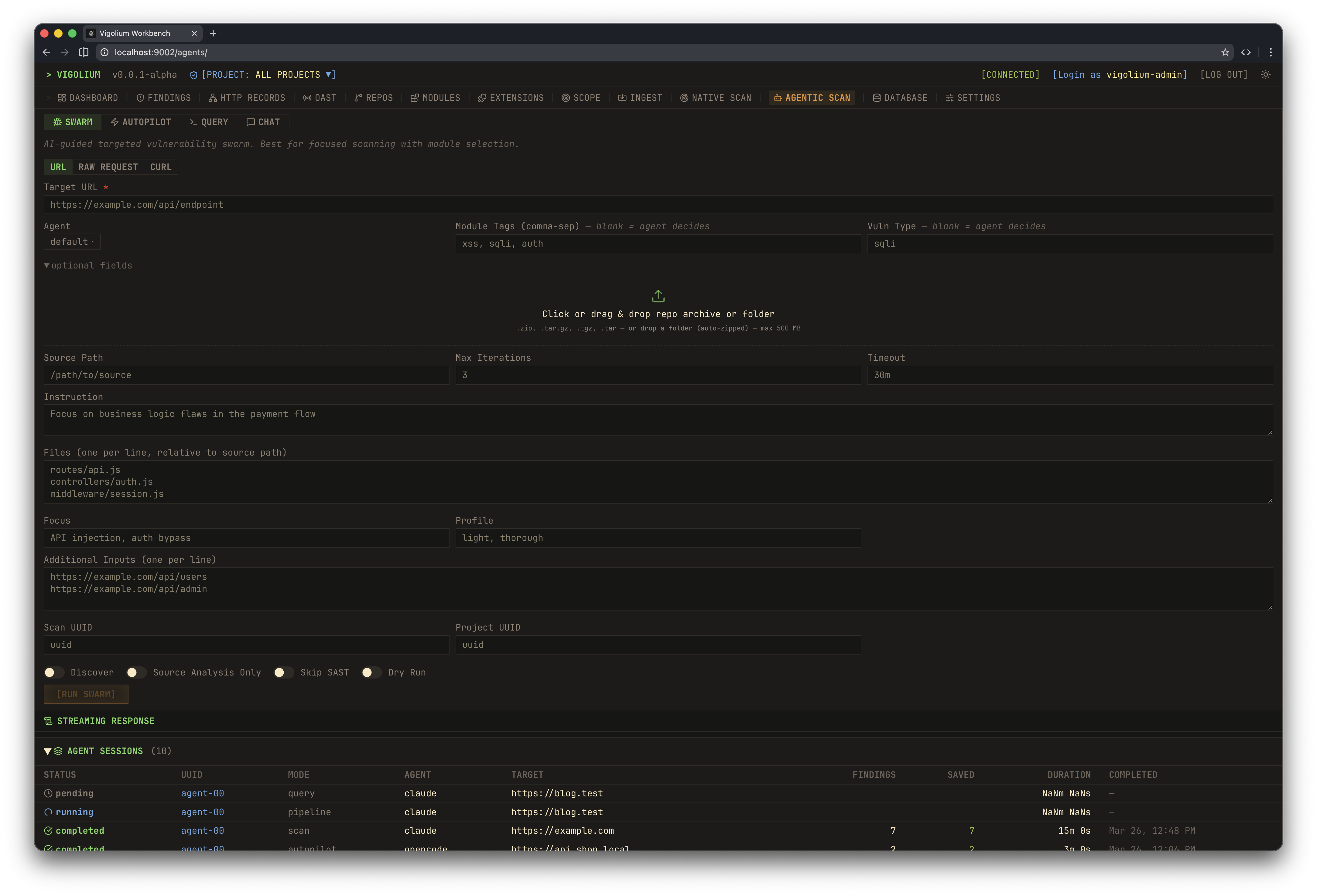 Vigolium Agentic Scan