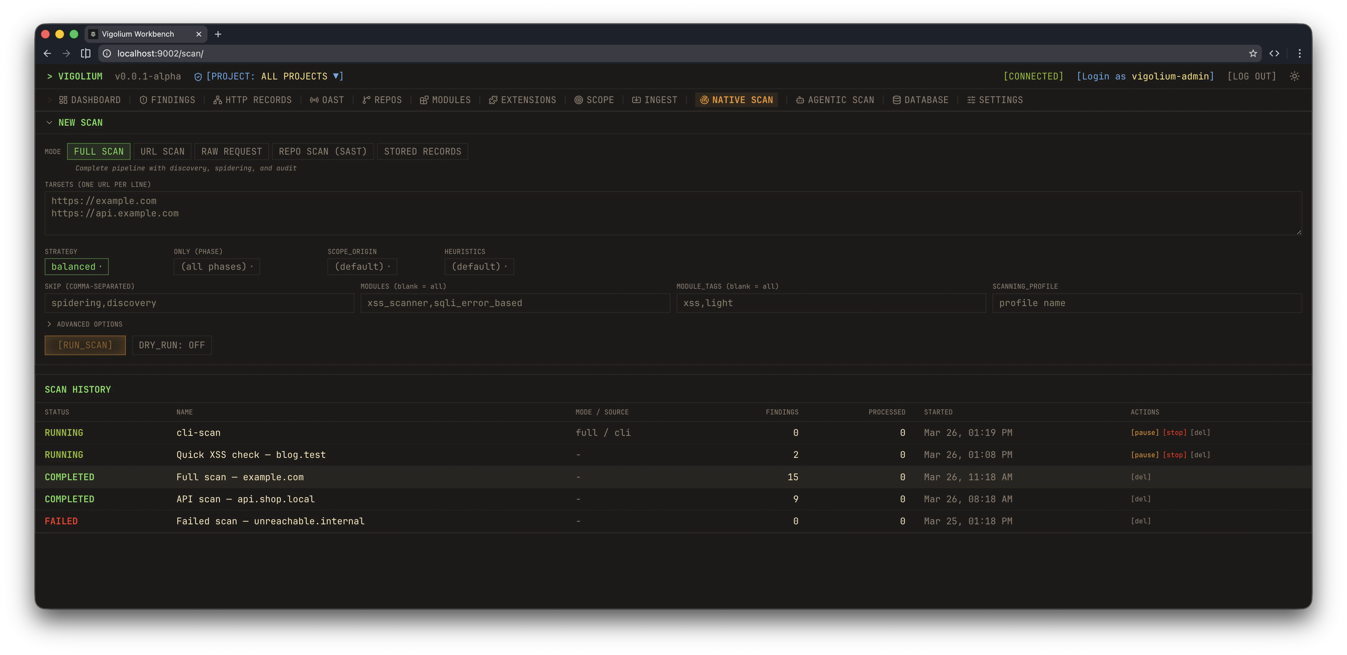 Vigolium Native Scan