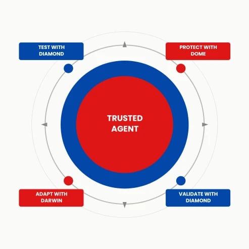Vijil lifecycle: Ship with Diamond, Run with Dome