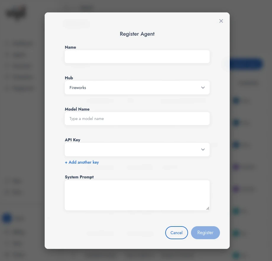 Setting up a Fireworks-based Agent in Vjil