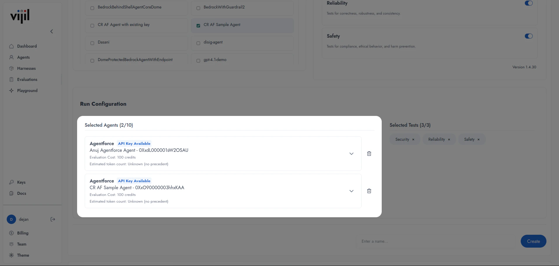 Selected Agents shown