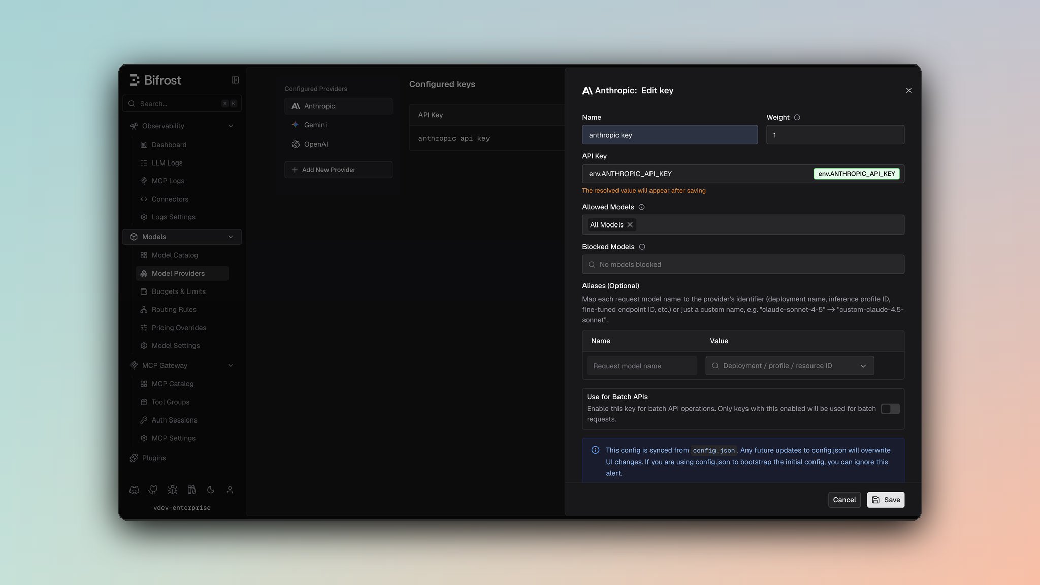 Anthropic provider dashboard
