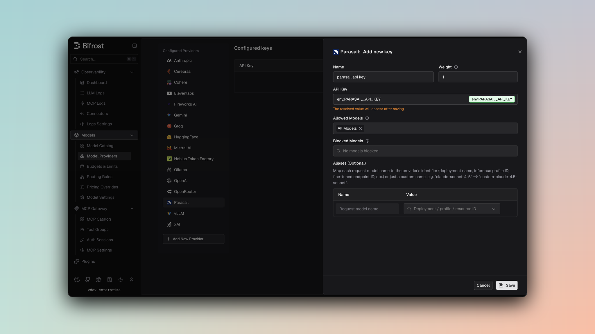 Parasail provider dashboard