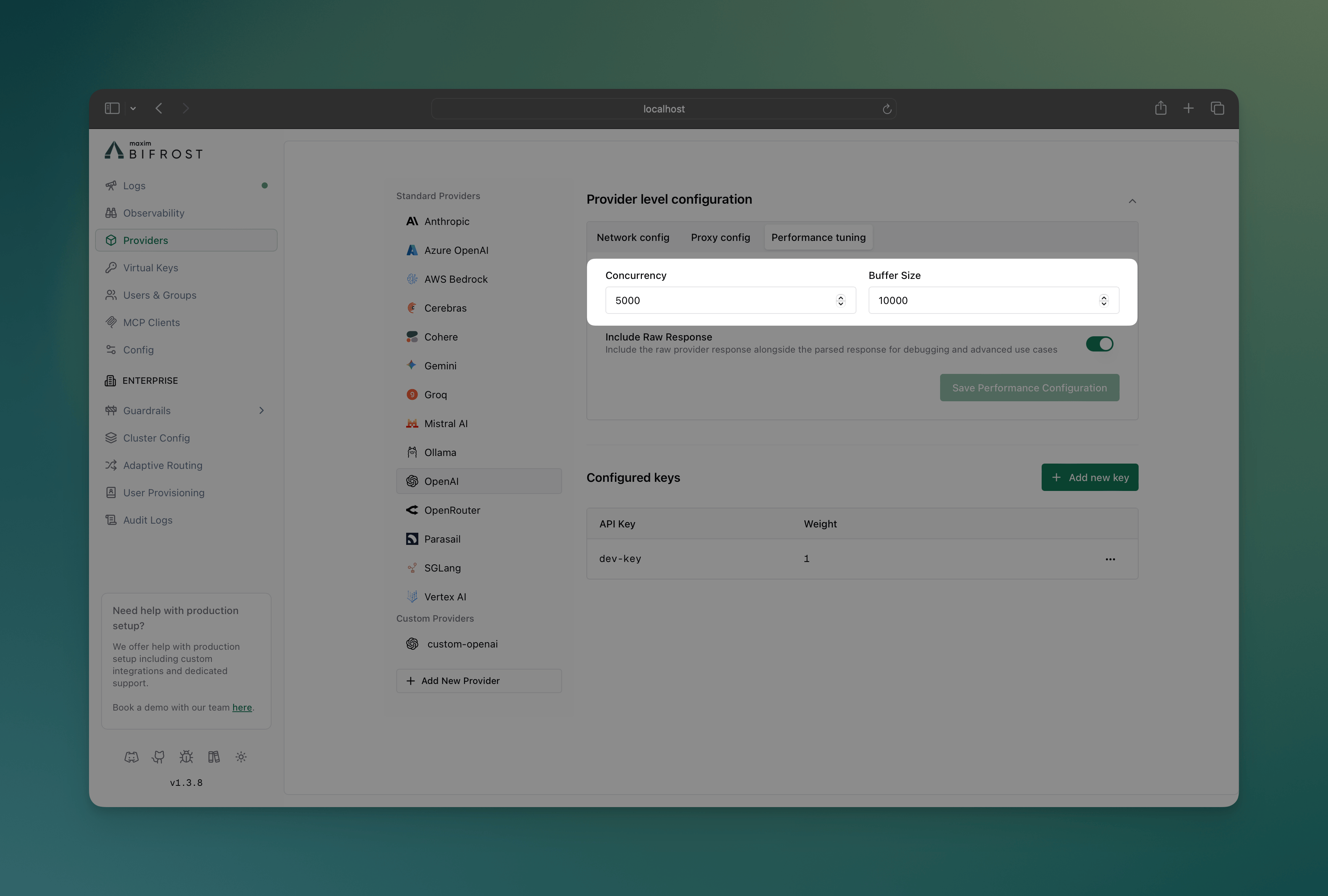 Concurrency Configuration Interface