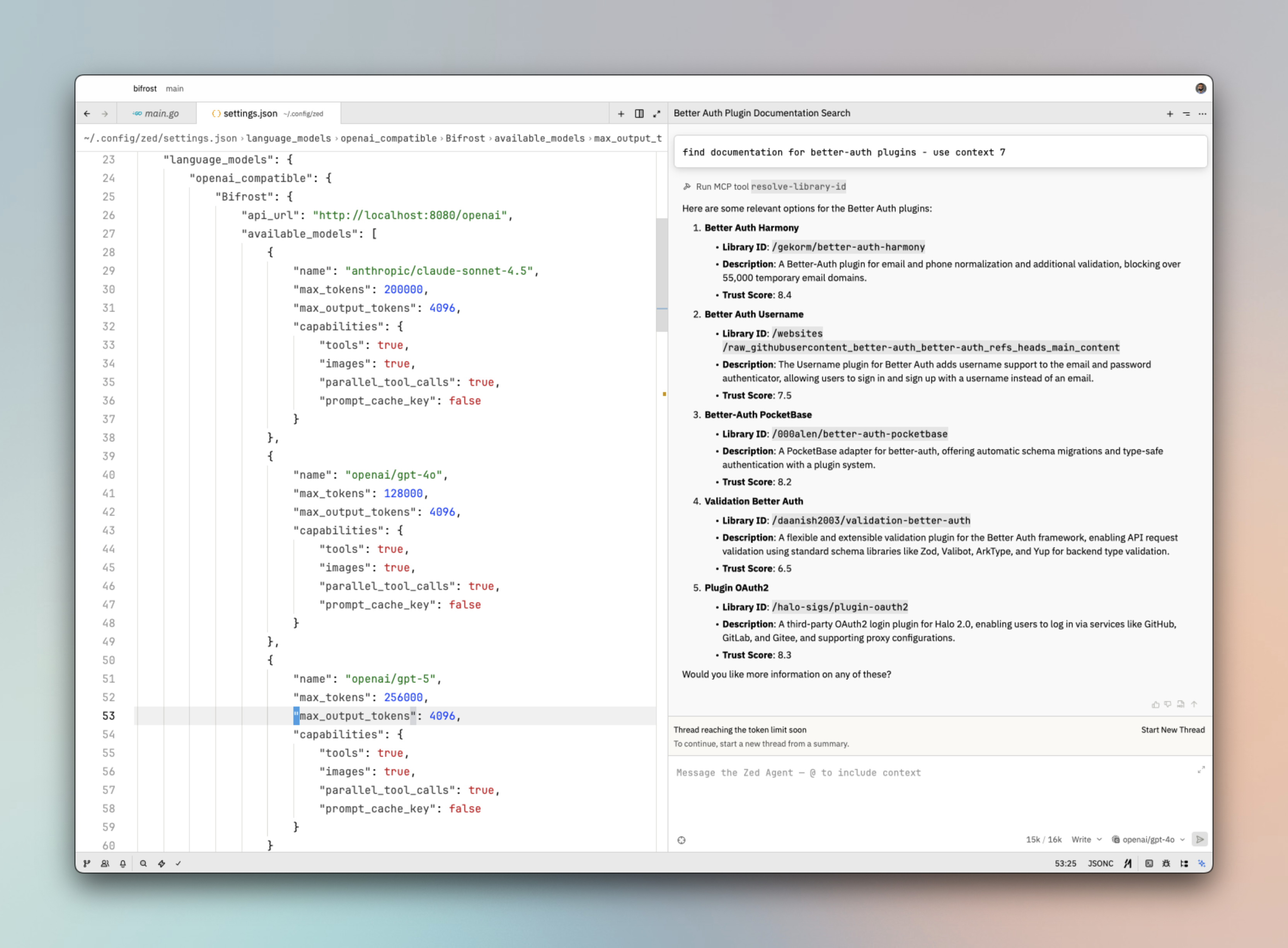 Zed editor integration