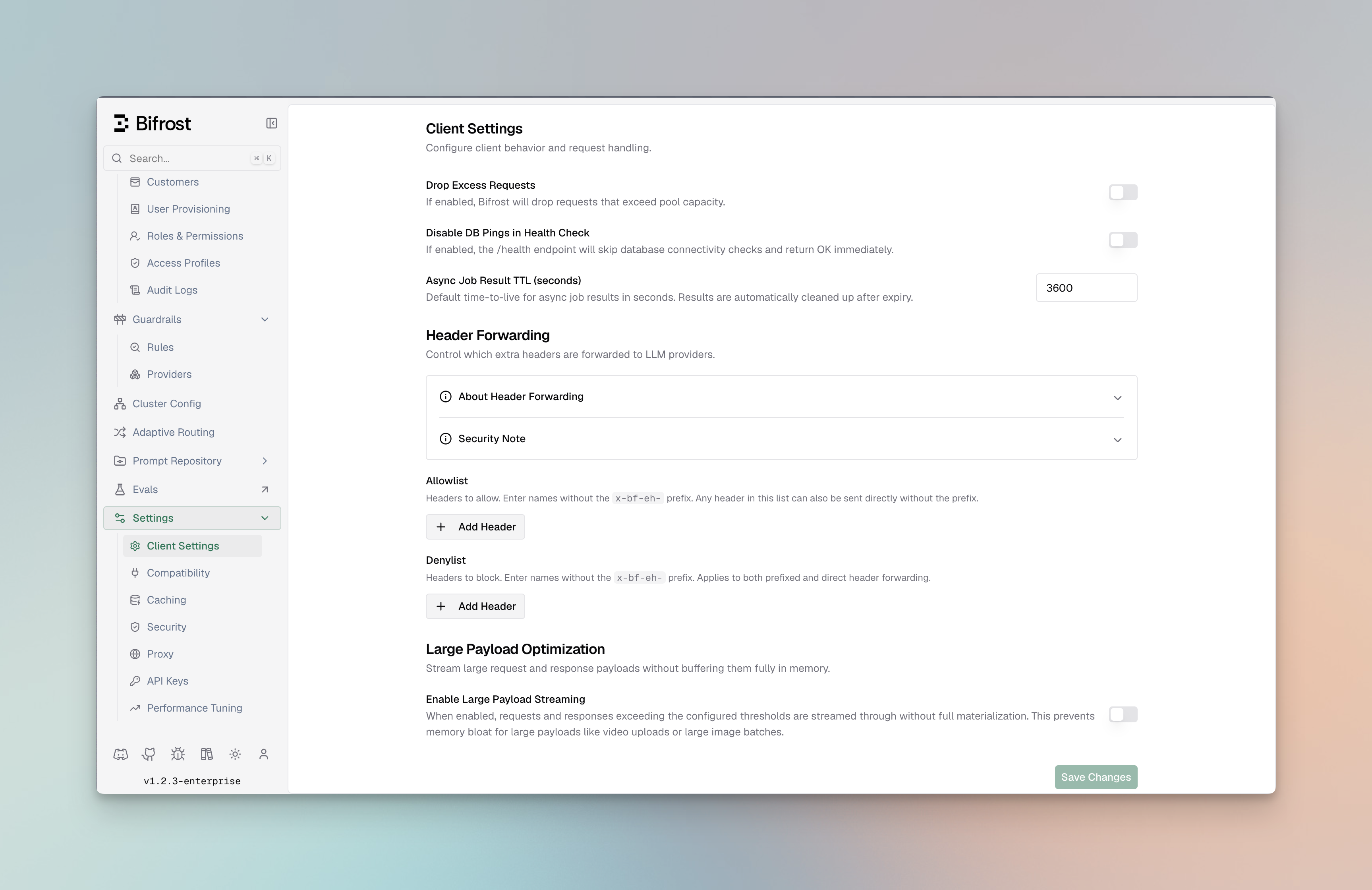 Configuration via UI