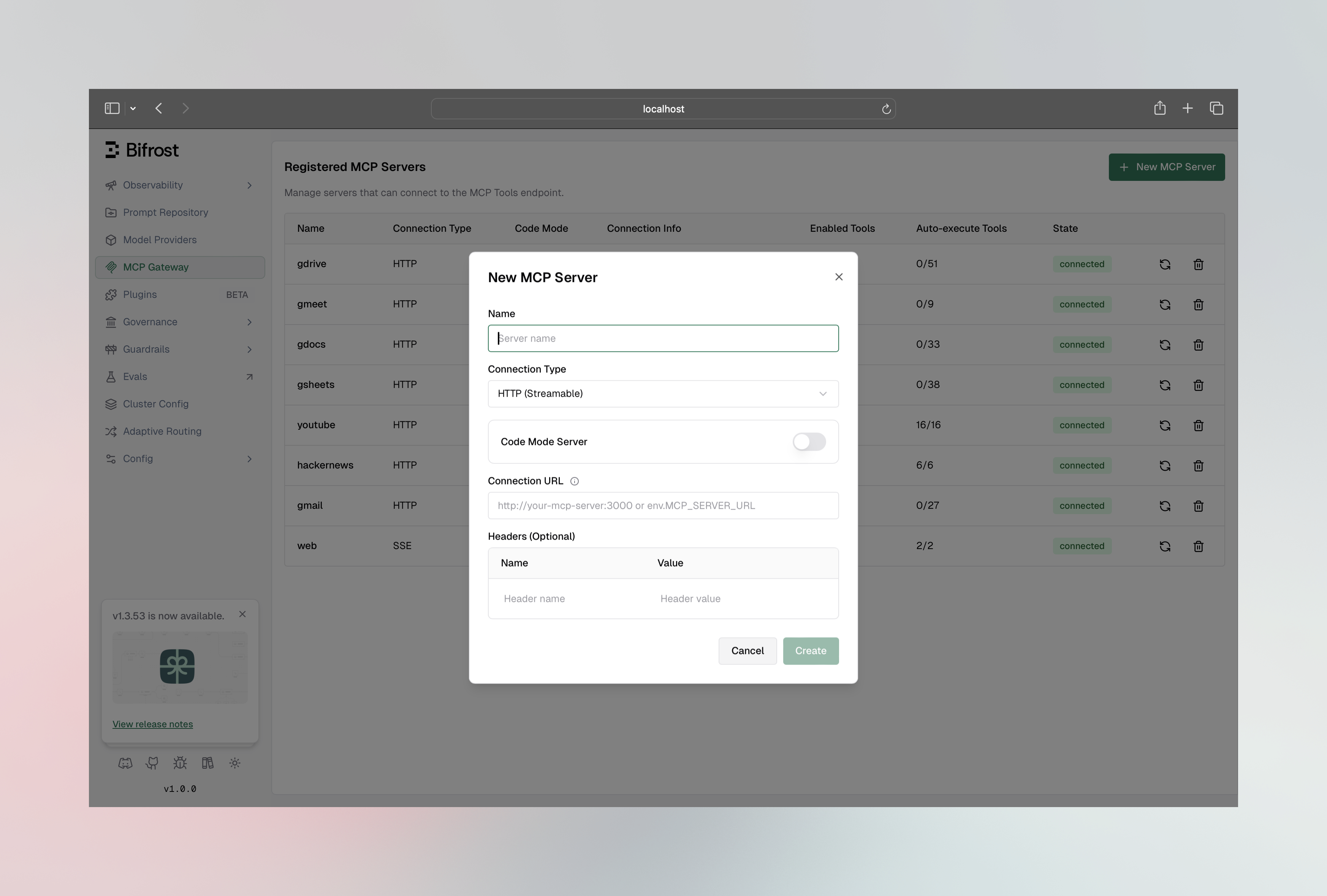 Add MCP Client Form