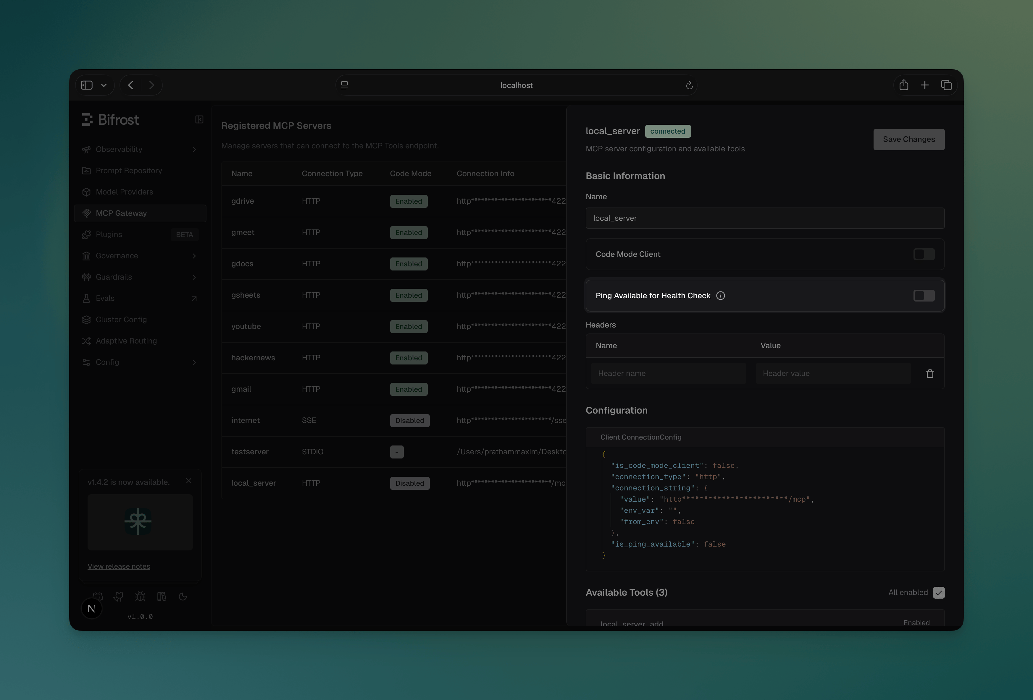 Ping Available Toggle