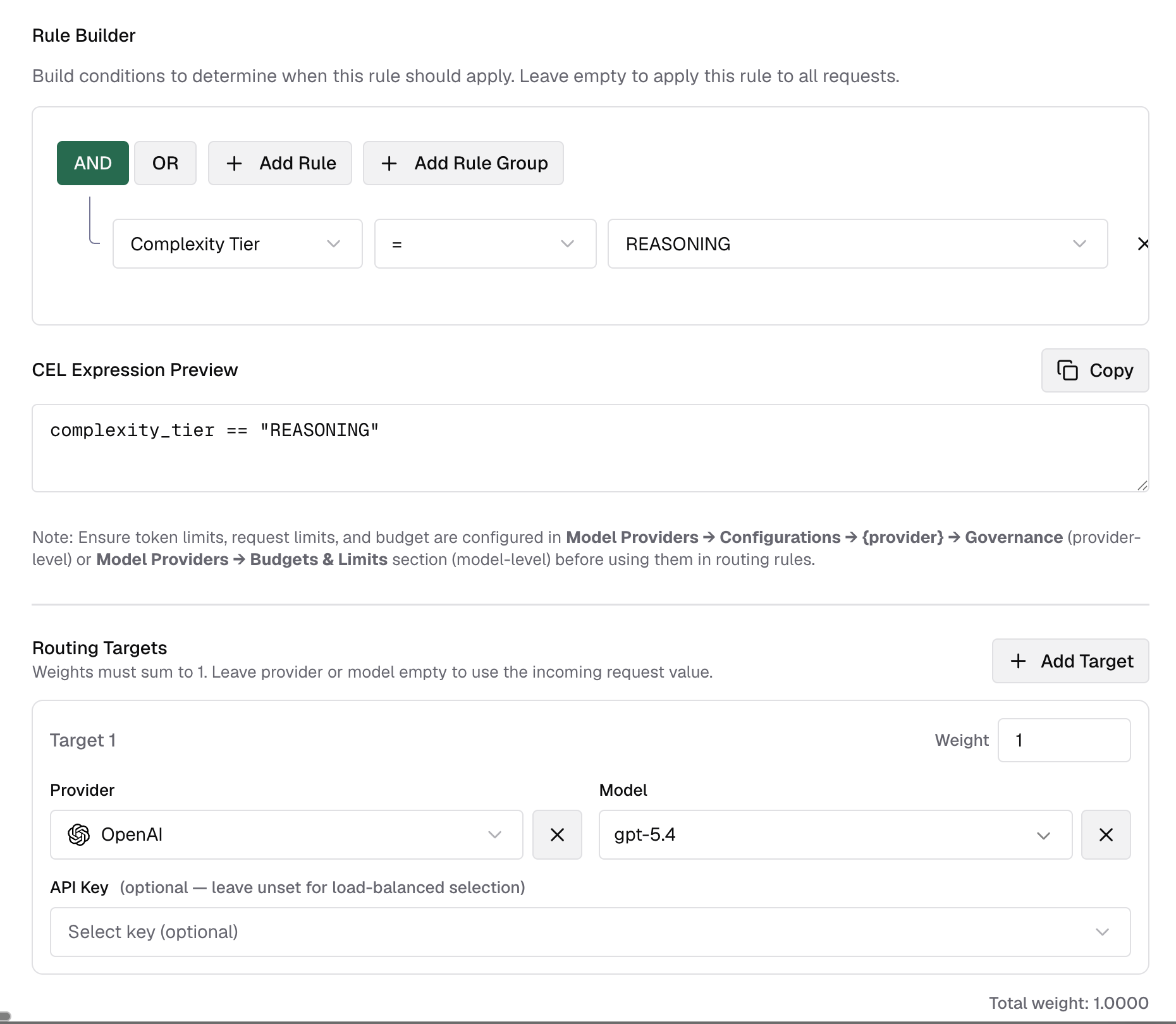 Routing Rule with Complexity Tier
