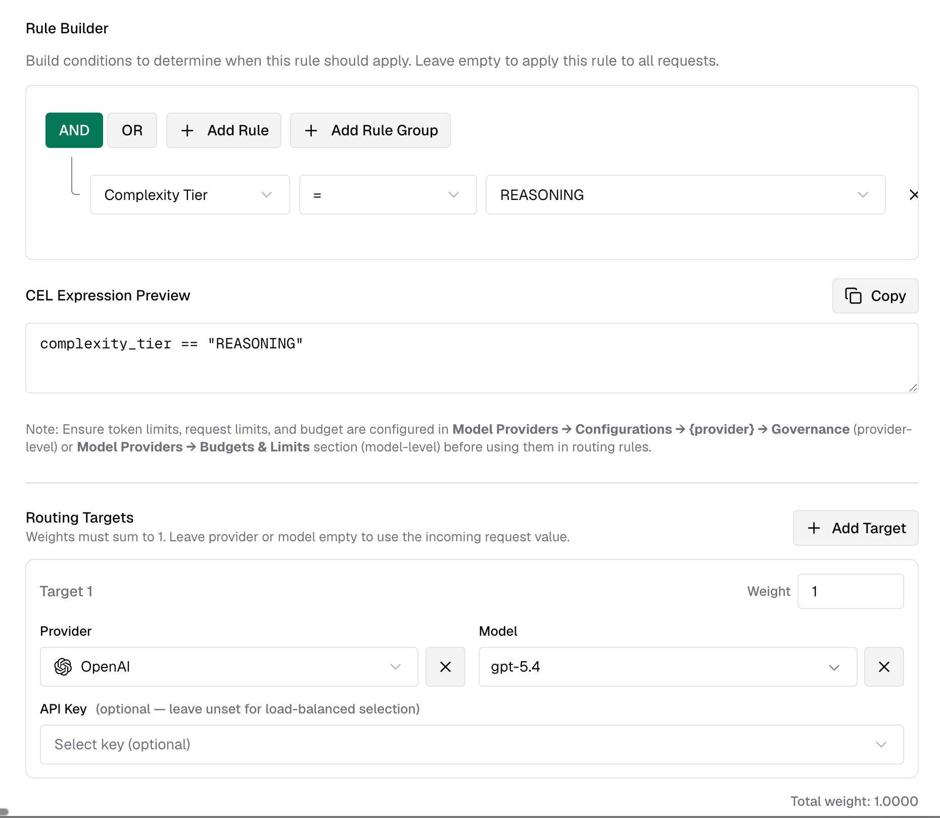 Routing Rule with Complexity Tier