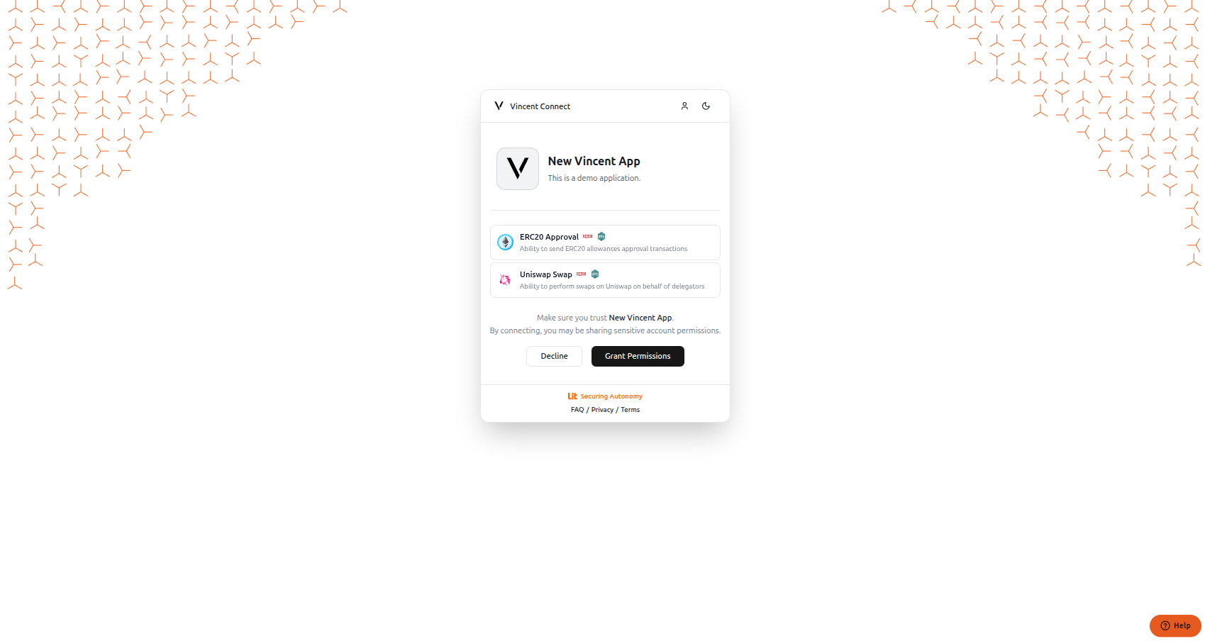 Grant permissions interface