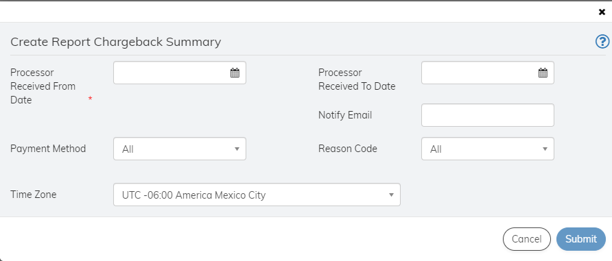 Reports 2.0 - Create Chargeback Summary Report