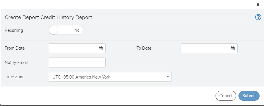 Reports 2.0- Create Credit History Report
