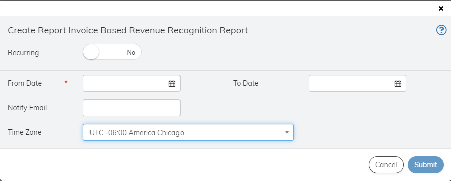 Invoice-based Revenue Recognition Report