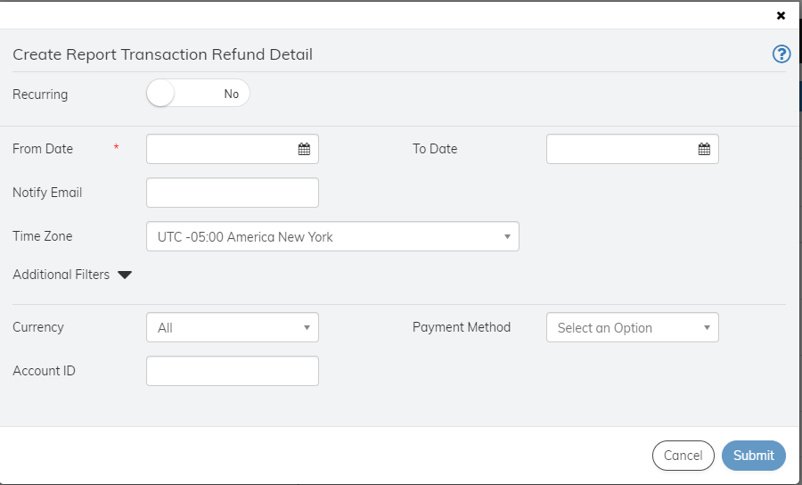Reports 2.0 - Create Transaction Refund Detail Report