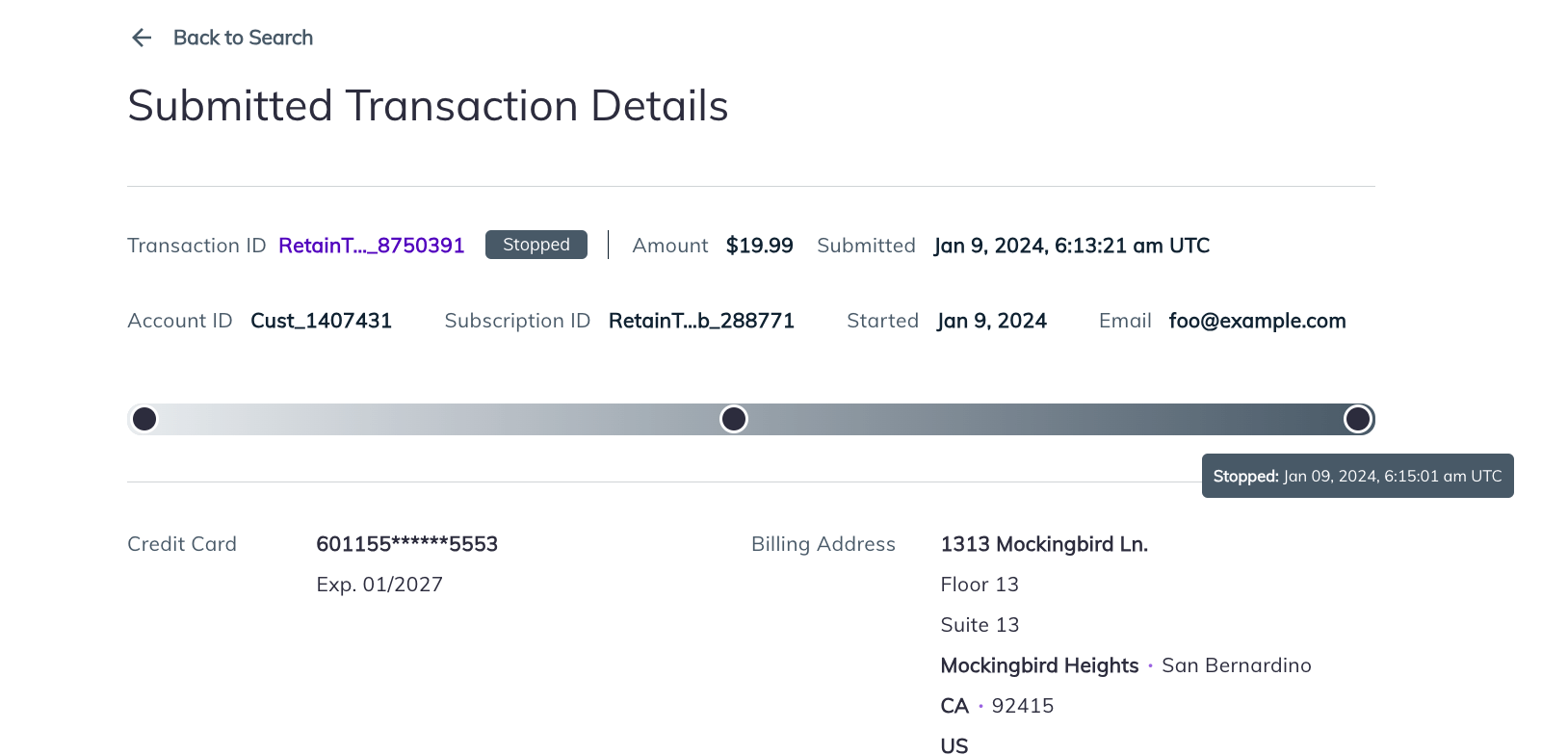 Retain Transaction Stopped example