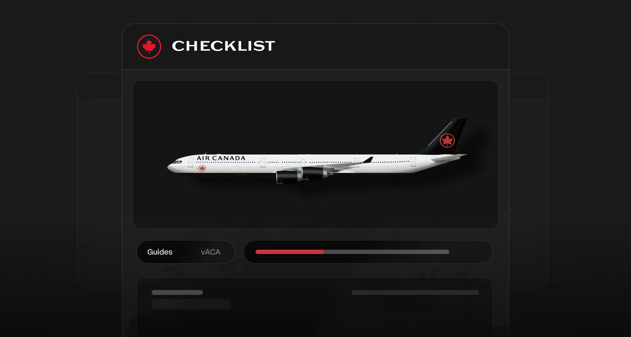 Listes de vérification vACA sombre