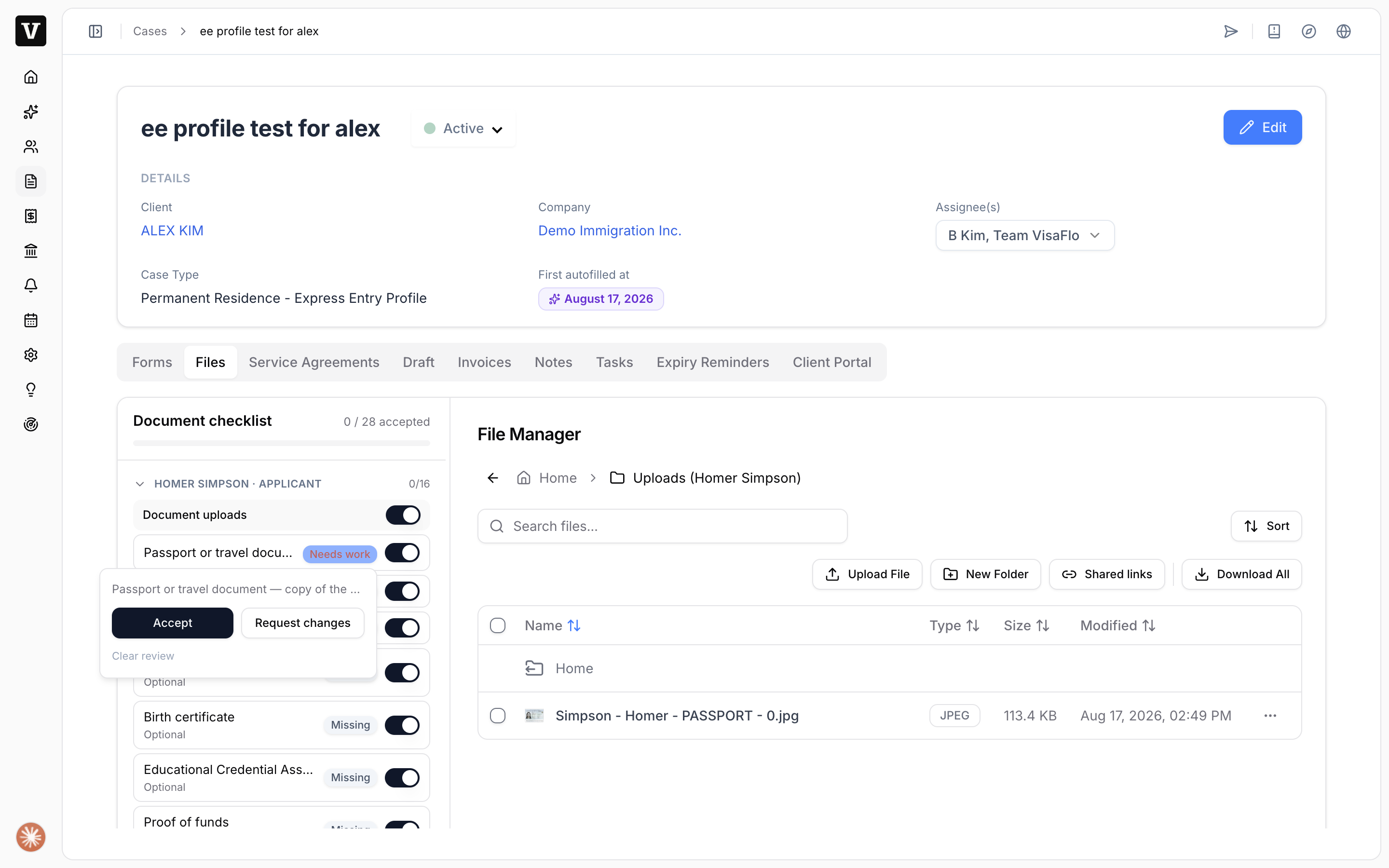 Review options on a document: Accept, Request changes, and Clear review