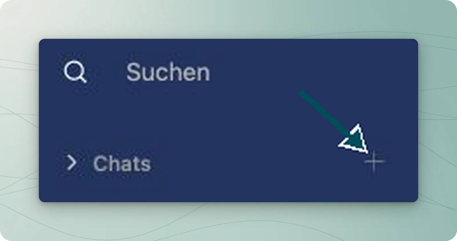 Seitenleiste mit markiertem Pluszeichen für Neuer Ordner rechts neben Chats