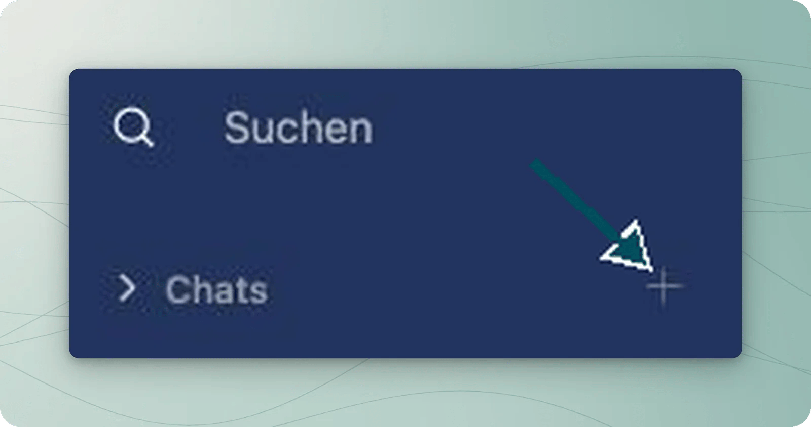 Seitenleiste mit markiertem Pluszeichen für Neuer Ordner rechts neben Chats