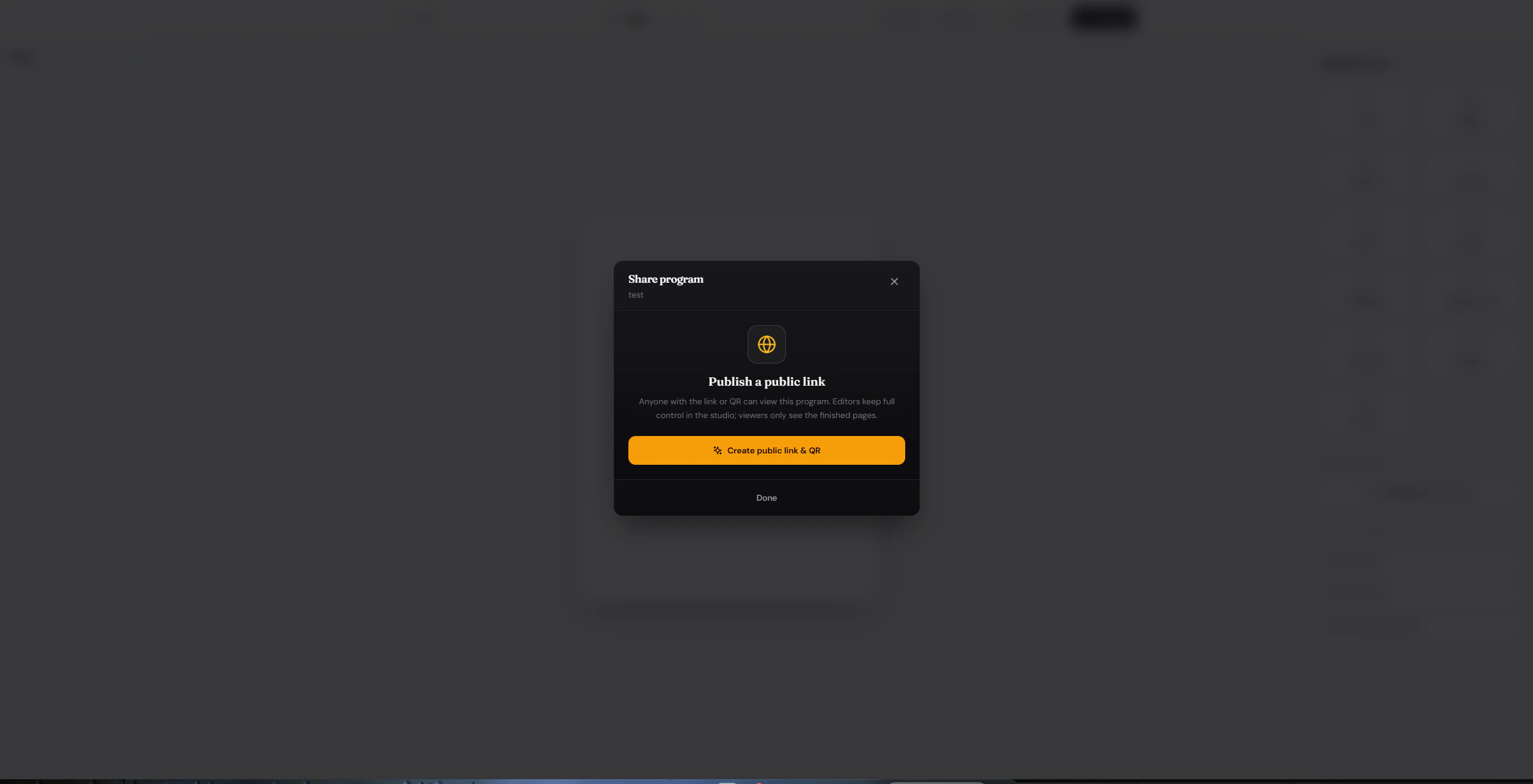 Create public link and QR