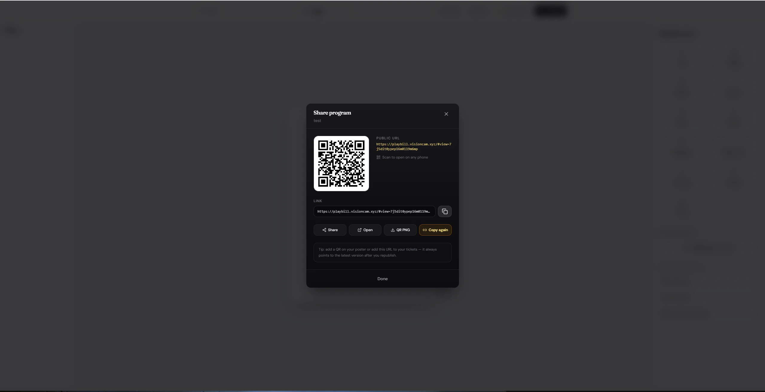 Share action buttons