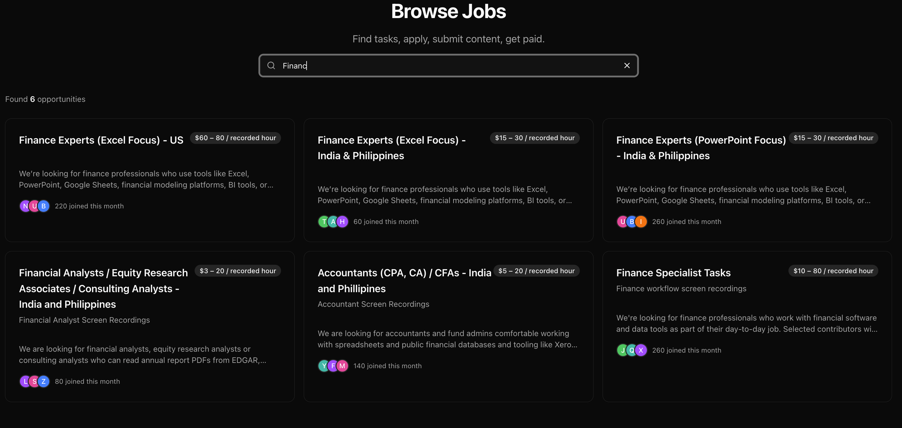 Browse Jobs Filter