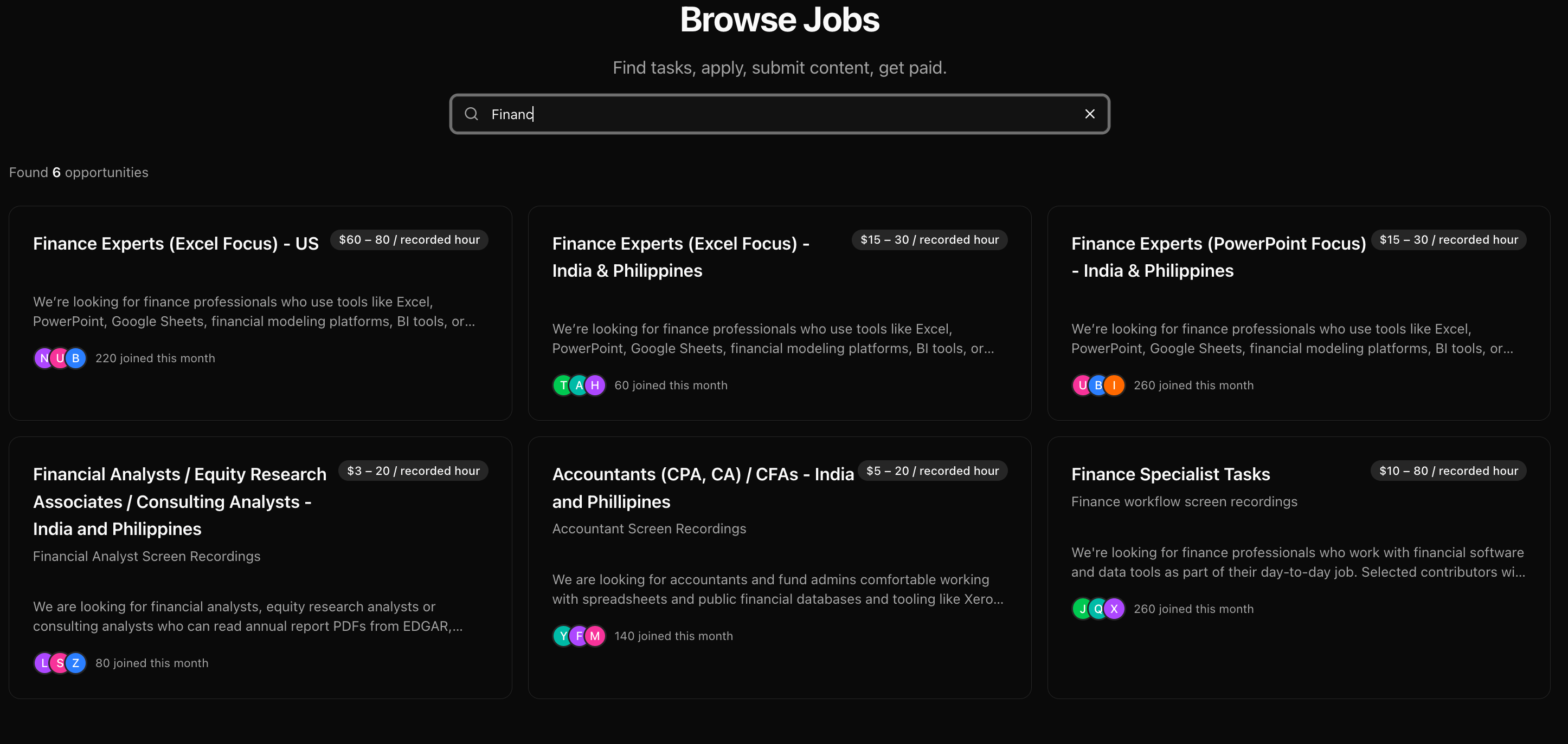 Browse Jobs Filter