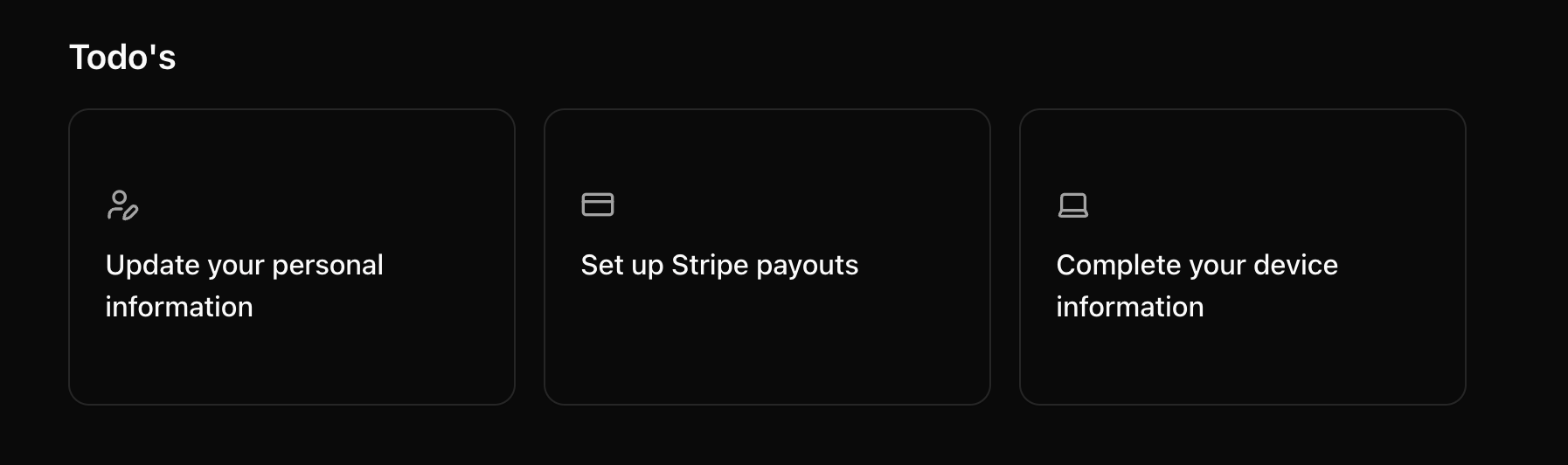 Home page setup to-do list