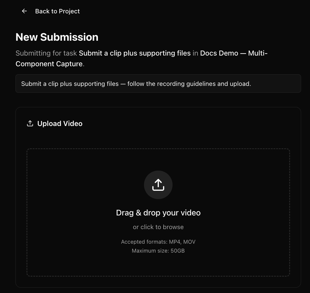 New submission page
