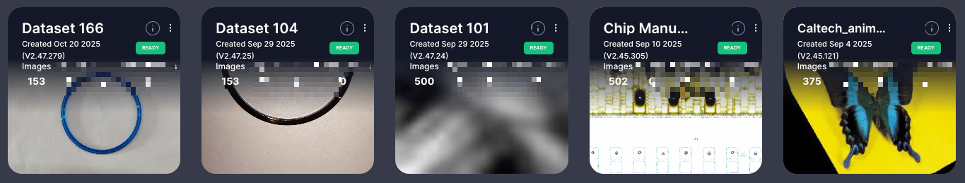 Dataset Cards Grid