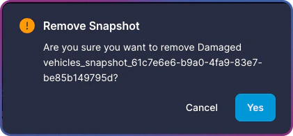 Remove Snapshot confirmation dialog