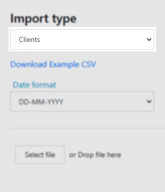 Record type drop-down