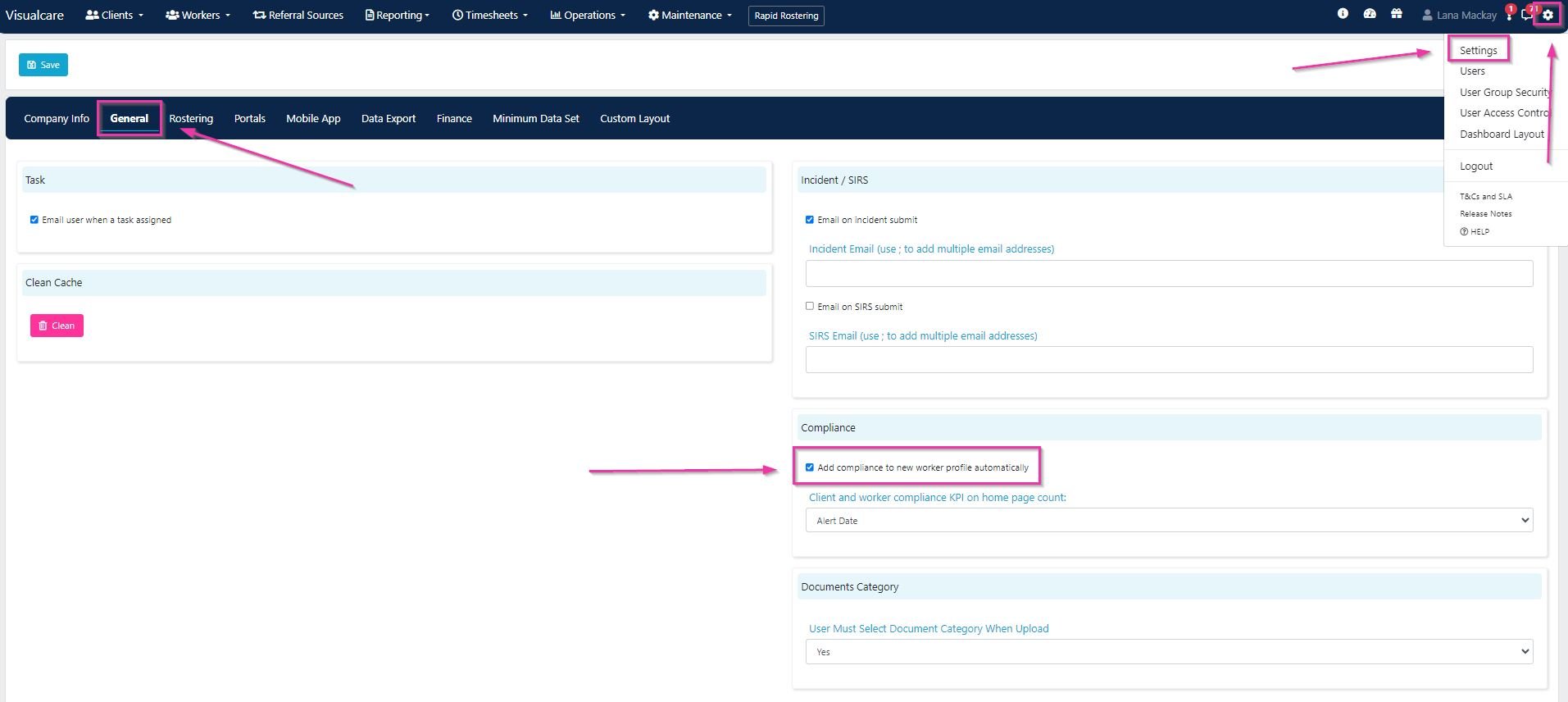 Compliance auto-add setting