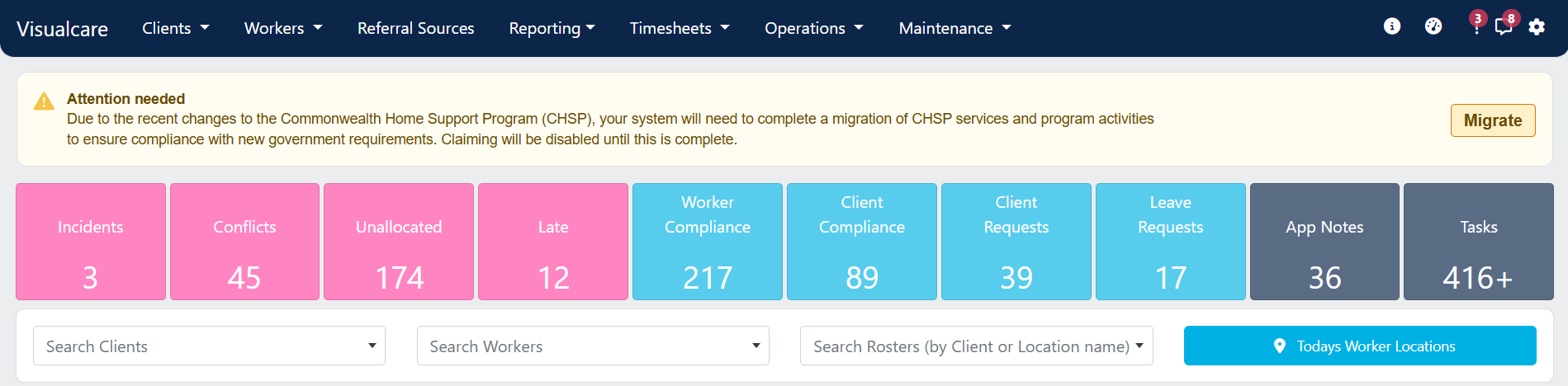 CHSP migration banner