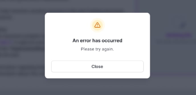 Backend error