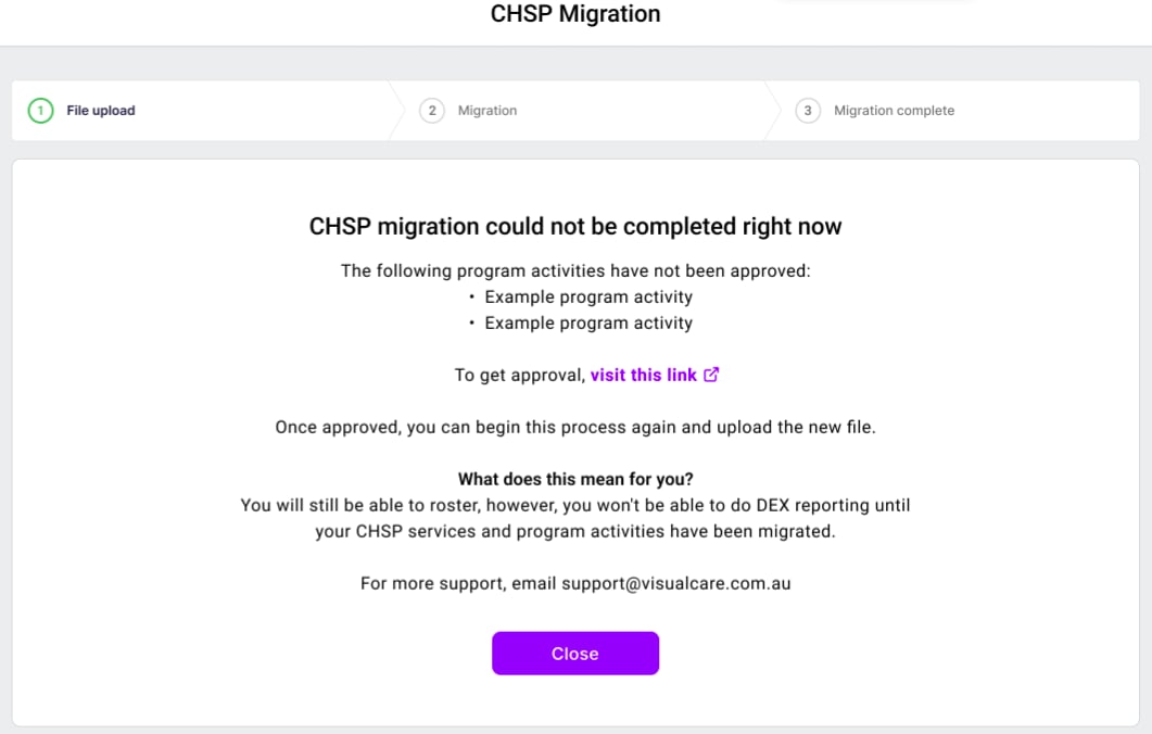 Migration failure