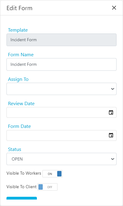 Edit form info