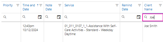Column search bar