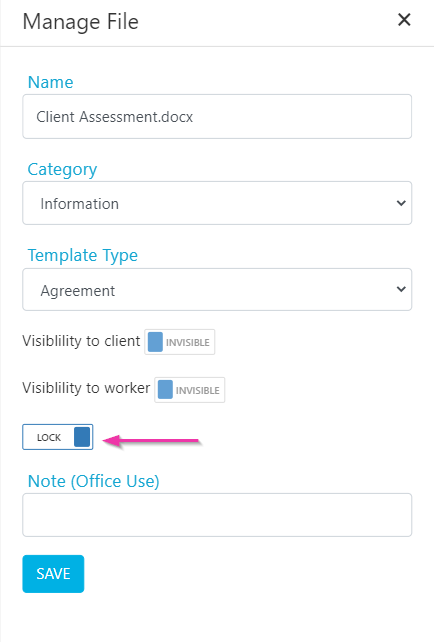 Lock document setting
