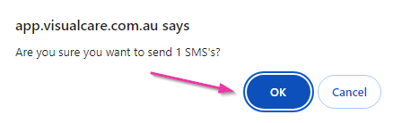 SMS send confirmation prompt