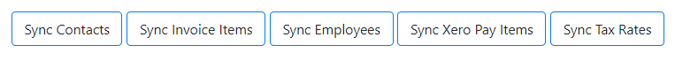 Sync buttons for Xero data