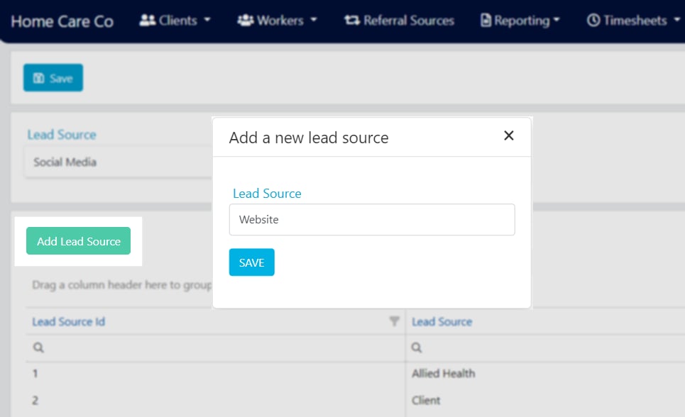 Add lead source