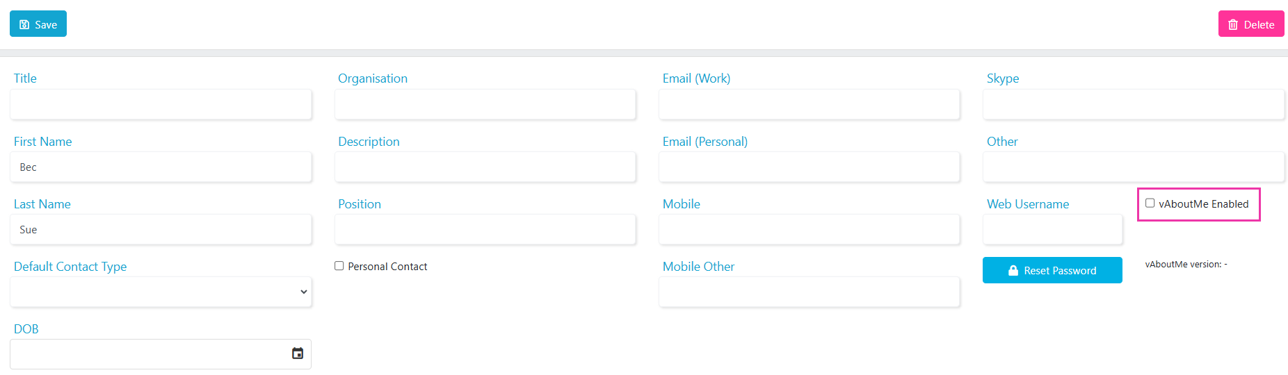 vAboutMe enabled toggle