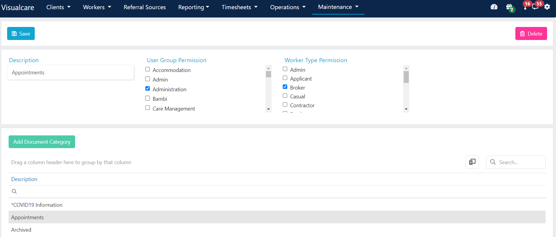 Document categories