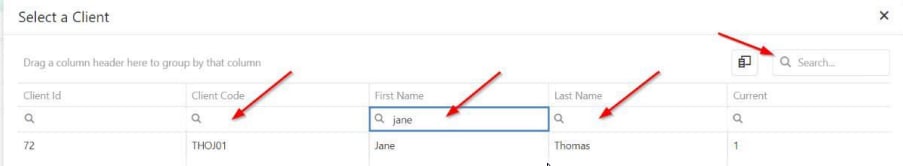 Client search