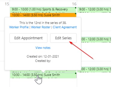 Edit series option