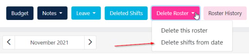 Delete shifts from date