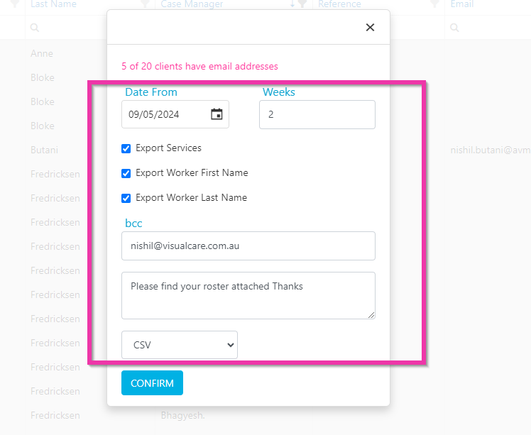 Email configuration