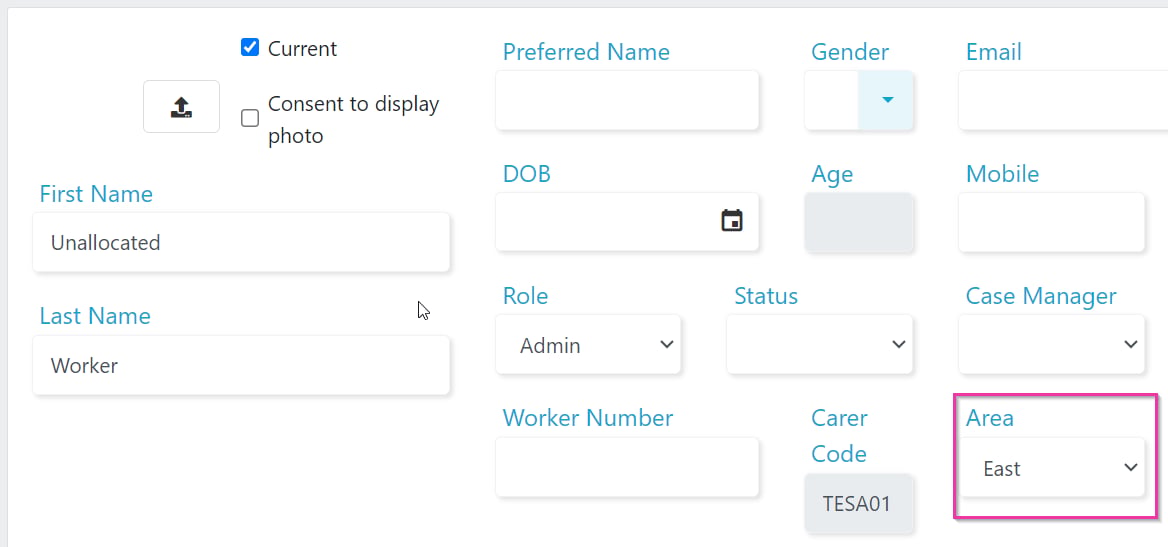Worker area